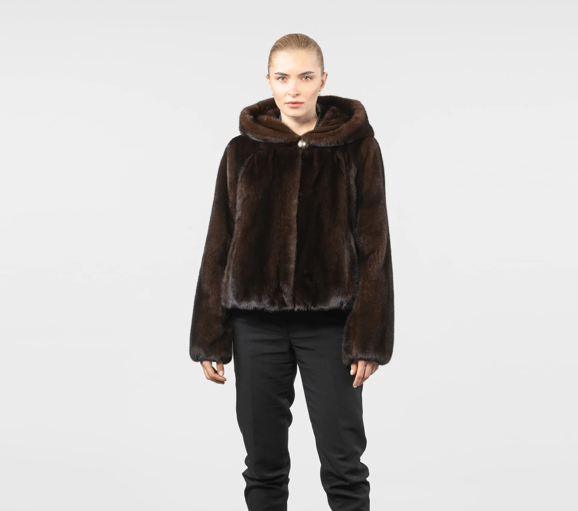 Luxury Mahogany Mink Fur Jacket