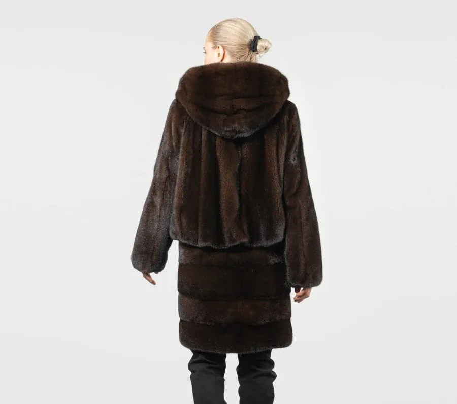 Luxury Mahogany Mink Fur Jacket - Image 4