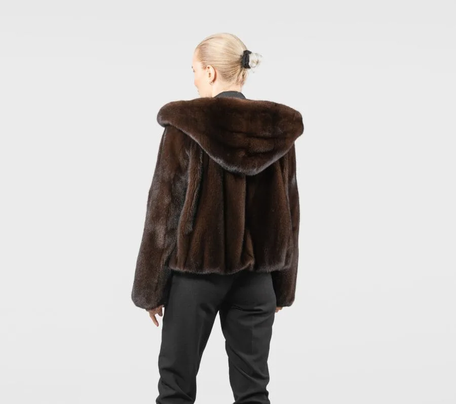 Luxury Mahogany Mink Fur Jacket - Image 7