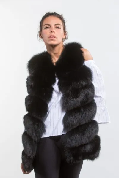 Black Fox Fur Vest