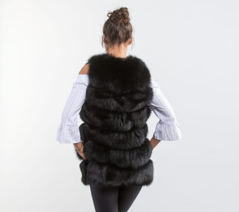 Black Fox Fur Vest - Image 6