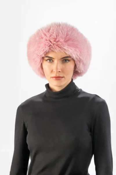 Pink Fox Fur Hat Main Image