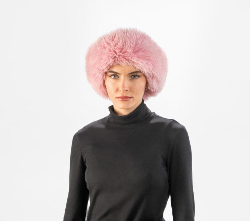 Pink Fox Fur Hat Main Image