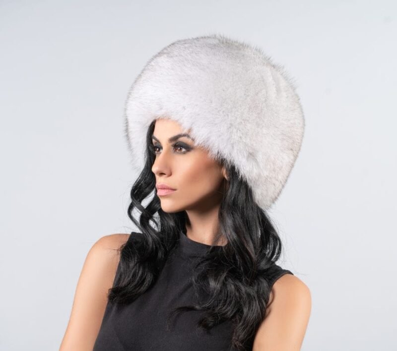 White Fox Fur Hat - Image 2