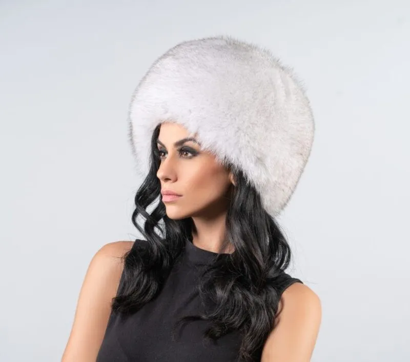White Fox Fur Hat - Image 2