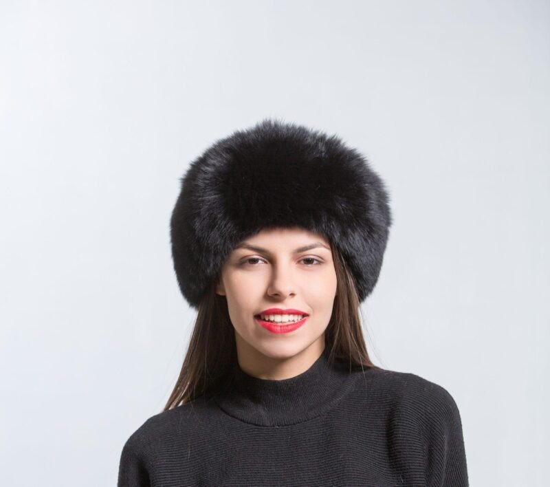 Black Fox Fur Headband